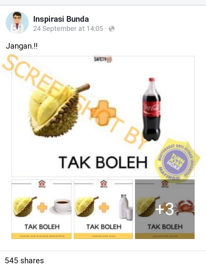 Durian + Coca-Cola, Jangan.!!